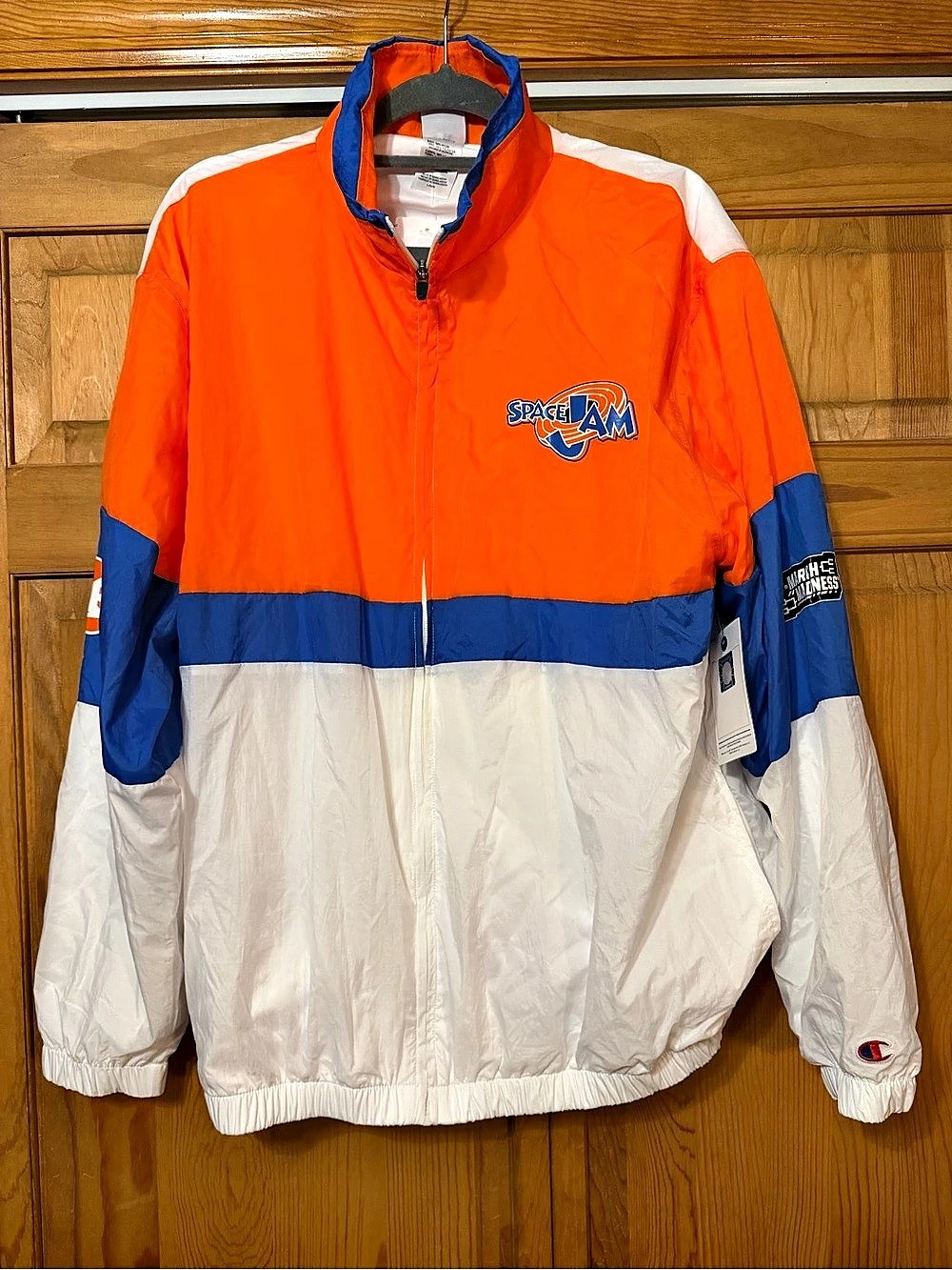 Champion Space Jam Tune Squad Windbreaker Jacket Color Block Jacket Orange & Whi